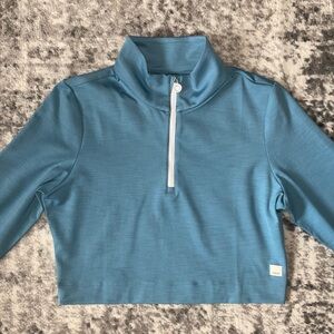 Vuori Lux Rib Half Zip Long Sleeve Cropped Top